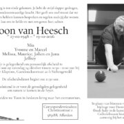 Toon van Heesch overleden